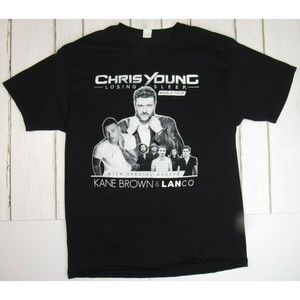 Chris Young Losing Sleep Mens Large 2018 World Tour Black Kane Brown LanCo